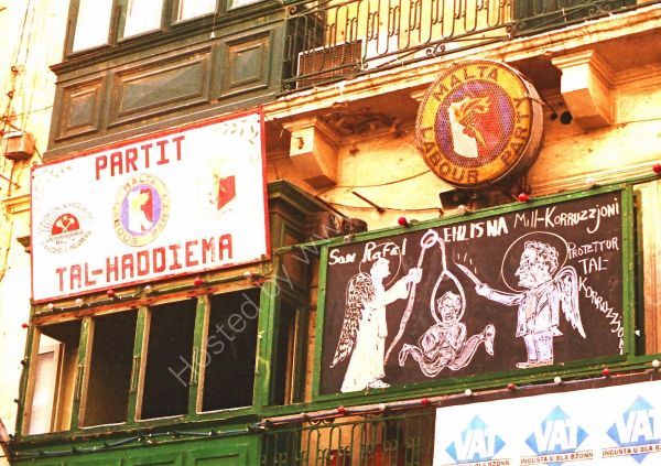 Signage at Malta Labour Party Headquarters, Malta